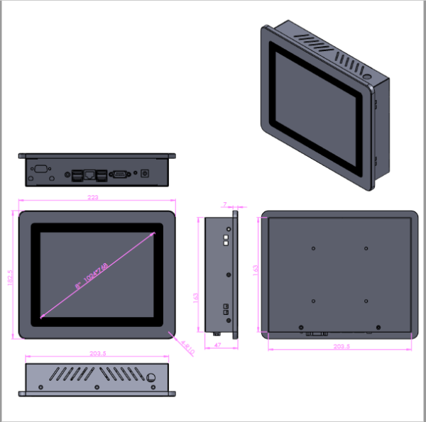 8 inch panel pc