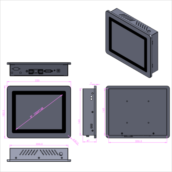 8 inch panel pc