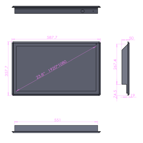 24“ watrproof monitor